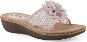 White Mountain Chill 2 Wedge Slide Sandal - Wide Width Available in Light Pink/Fabric at Nordstrom Rack, Size 9.5