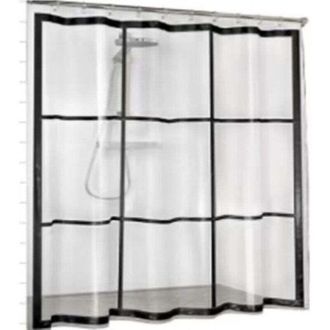 OEM Cortina De Ducha De Peva, Transparente, Negra - Crezuo