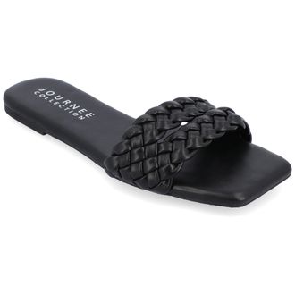Journee Collection Women & apos;s Sawyerr Medium and Wide Width Flat Sandals