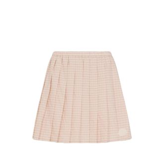 Moncler Gingham Pleated Skirt