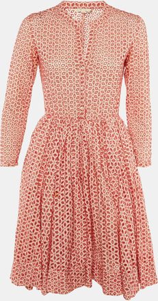 Maje Red Embroidered Eyelet Cotton Rayani Short Dress