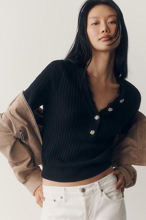 Maeve Lace-Trim Sweater
