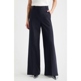Theory High Waist Flare Leg Pants in Dark Navy at Nordstrom Rack, Size 6