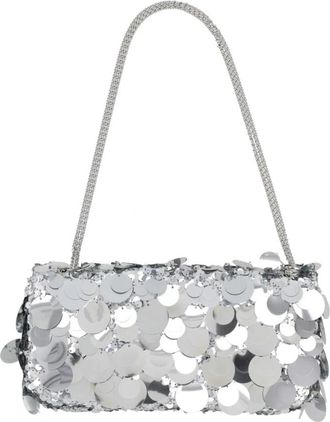 Paco Rabanne Sparkle Baguette Tas - Dames - Schoudertassen - Grijs - ONE Size - Katoen - Tassen