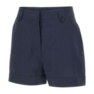 Woolrich Short Shorts, female, Blue, Size: W27 High-waist Cotton Poplin Shorts