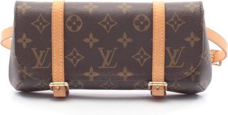 Louis Vuitton Brown Monogram Coated Canvas Leather Fanny Pack Pochette (Pre-Owned)