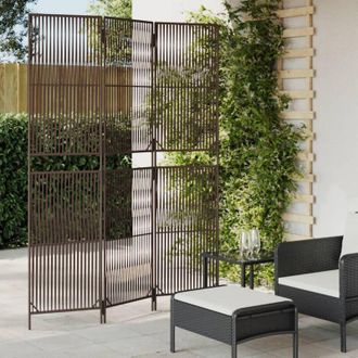 vidaXL vidaXL Divisorio per Ambienti a 3 Pannelli Marrone in Polyrattan