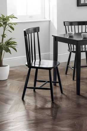Julian Bowen Torino Spindle Back Dining Chair (Set of 2) in Black