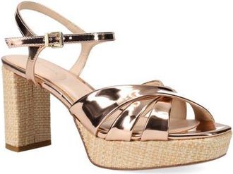Pelle Moda Petina Ankle Strap Platform Sandal in Light Gold at Nordstrom, Size 6.5