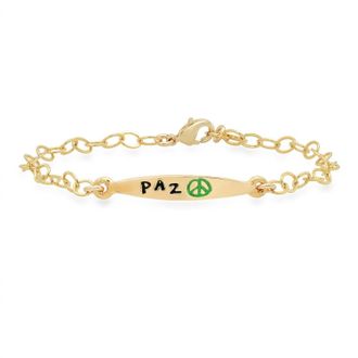 Jessica Elliot Vermeil Colorful Words Enamel Bracelet - Paz In Plated Sterling