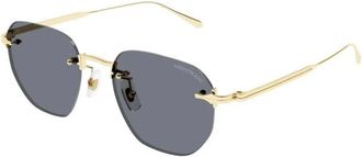 Montblanc Mb 0405S 001 Zonnebrillen - Heren - Zonnebrillen - Geel - 51 MM - Accessoires