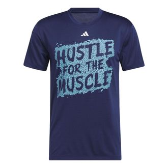 adidas Hustle for the Muscle AEROREADY Short Sleeve Graphic Training Tee Dark Blue H44746