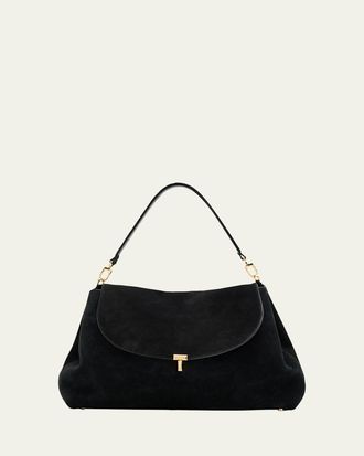 Toteme T-Lock Suede Shoulder Bag