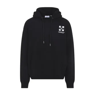 Off-white Hoodies, male, Black, Size: XL Logo Hoodie