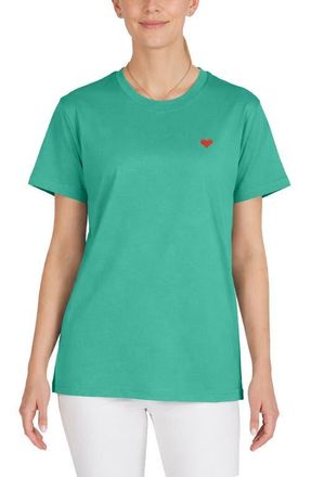 Dalix Womens Pixel Heart Jersey Relaxed Tee in Teal at Nordstrom, Size Xx-Large