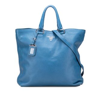 Prada Leren Tote Afneembare Schouderband