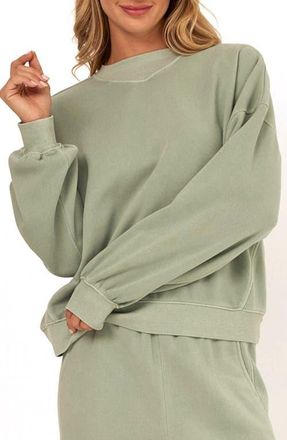 Threads 4 Thought Kaitlyn Mineral Wash Sweatshirt in Wasabi at Nordstrom, Size X-Large