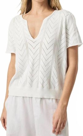 Splendid Sabrina Pointelle Sweater In White