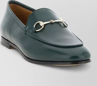 Gucci jordaan leather loafers almond toe morsetto