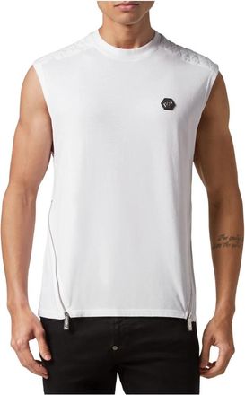 Philipp Plein Tank Top Snake - Heren - Tops zonder mouwen - Wit - 4XL - Katoen - Tops