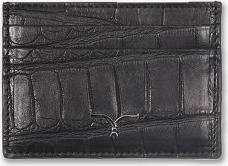 Larusmiani Horizontal Alligator Card Holder Capital Wallet