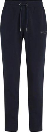Tommy Hilfiger Gestreeepte joggingbroek - Heren - Sweatpants - Blauw - M - Katoen - Broeken