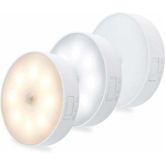 OEM L&aacute;mpara De Noche Led Para Interiores Con Sensor De Movimiento, Carga Usb, 1 Vatio, Encendido Autom&aacute;tico, 3 Modos, Paquete De 3 Unidades