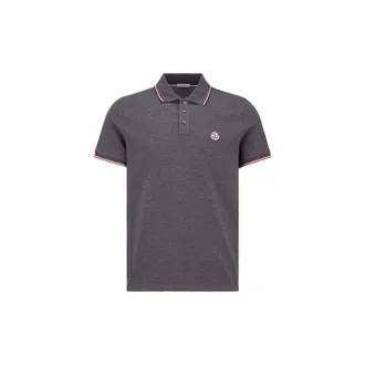 Moncler Moncler Logo Patch Polo Shirt, Men, Grey, Size: 3xl