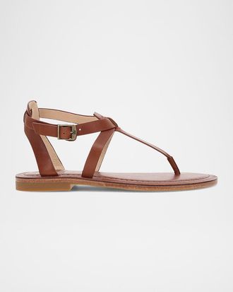 Frye Taylor Calfskin Ankle-Strap Thong Sandals