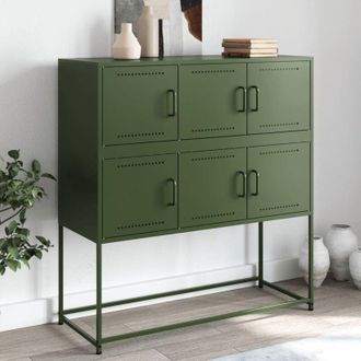vidaXL Credenza Verde Oliva 100,5x39x79 cm in Acciaio - Vidaxl