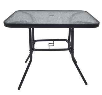 ebuy24 Mesa De Jard&iacute;n Vcm De Vidrio Y Metal Mesa De Comedor Dimensiones Aprox. Al. 70 X An. 80 X P. 55 Cm Antracita Mesa De Balc&oacute;n Muebles De Jard&iacute;n 80x55 (v