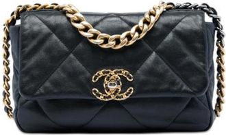 Chanel Pre-owned 19 Flap Bag - Dames - Vintage Schoudertas - Zwart - ONE Size - Leer - Vintage