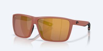 Costa Mens Rincon Ii Polarized Sunglasses In Matte Terra Cotta/gold Mirror