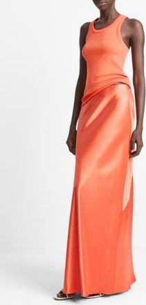 Vince Satin Maxi Skirt in Burnt Orchid at Nordstrom Rack, Size X-Small