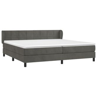 vidaXL Cama Box Spring Con Colch&oacute;n Terciopelo Gris Oscuro 200x200 Cm Vidaxl