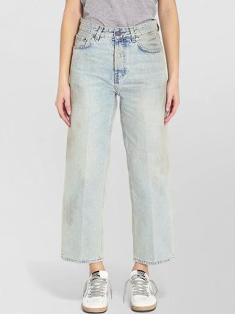 Haikure denim mid-rise cropped wide-leg trousers