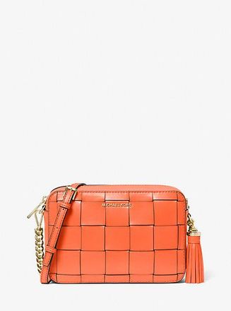 Michael Kors MK Umhängetasche Ginny Medium Aus Geflochtenem Leder - Optic Orange - Michael Kors