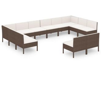 vidaXL 12 Pcs Set Lounge Garden Con Almohada