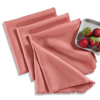 Solino Home Linen Dinner Napkins - Fringe, 20 x 20 in Dusty Rose at Nordstrom, Size Large