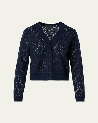 Akris Whitecaps Knit V-Neck Cardigan