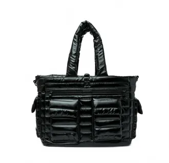 Think Royln Womens Two Faced Reversible Tote Bag In Pearl Black