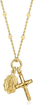Ross-Simons Italian 18kt Gold Over Sterling Religious Charm Necklace