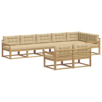 vidaXL Conjunto De Sof&aacute;s De Exterior Con Coj&iacute;n 6 Pcs Y Beige Poli&eacute;ster Vidaxl