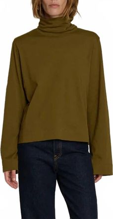 Nation Ltd Neo Mock Neck T-Shirt In Olive