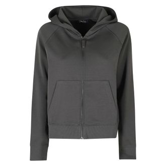 Max Mara Hoodies & sweatvesten, Dames, Grijs, M, Katoen, Smmmarea Hooded Zip-Up Sweatshirt