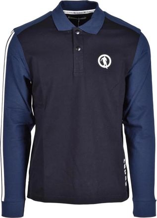 Dirk Bikkembergs Blauwe Polo met Lange Mouwen - Heren - Polos - Blauw - S - Katoen - Tops