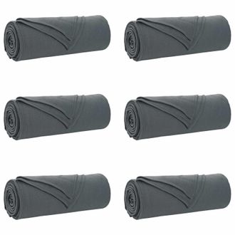vidaXL Mantitas De Sof&aacute; 6 Pcs Gris Oscuro 210 X 140 Cm Lana Vidaxl