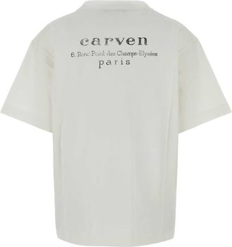 Carven Ecru Exterior: Cotton T-Shirt T-shirts And Polos