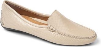 Patricia Green Jillian Snake Embossed Driving Shoe in Cream Snake Leather at Nordstrom, Size 6.5