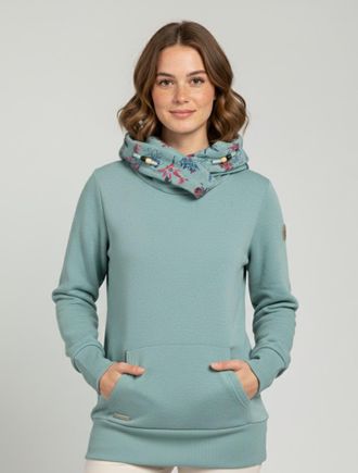 Ragwear Sweatshirt RAGWEAR ANGELLIKA FLOWERS O, Damen, Gr. L, gr&uuml;n (ice gr&uuml;n), Sweatware, Obermaterial: 90% Baumwolle, 10% Polyester, bedruckt, gemustert, Run